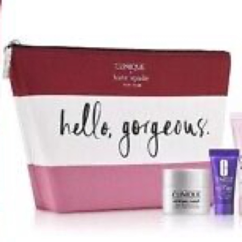 Clinique x Kate Spade Hello, Gorgeous Striped Cosmetic Bag N245-58